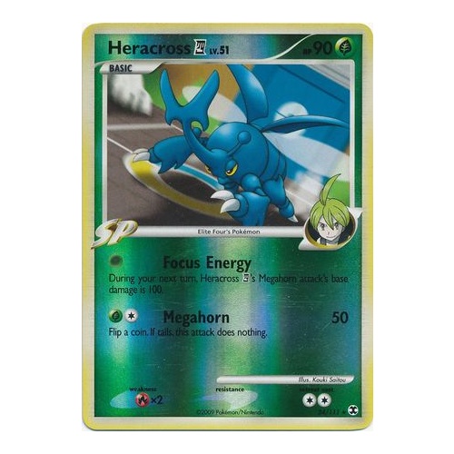 Heracross 4 24/111 Platinum Rising Rivals Reverse Holo Rare Pokemon Card NEAR MINT TCG