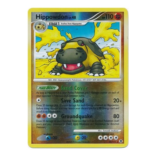 Hippowdon 25/111 Platinum Rising Rivals Reverse Holo Rare Pokemon Card NEAR MINT TCG