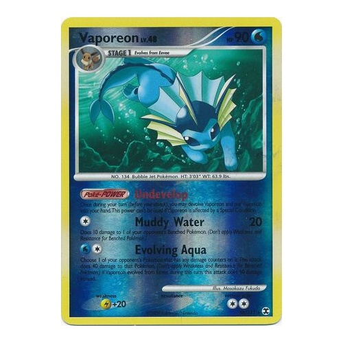 Vaporeon 34/111 Platinum Rising Rivals Reverse Holo Rare Pokemon Card NEAR MINT TCG