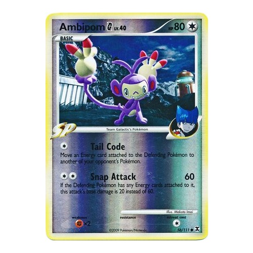 Ambipom G 56/111 Platinum Rising Rivals Reverse Holo Common Pokemon Card NEAR MINT TCG