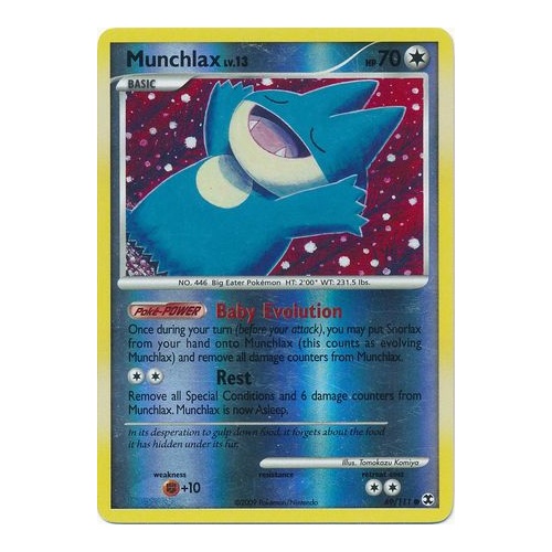 Munchlax 69/111 Platinum Rising Rivals Reverse Holo Common Pokemon Card NEAR MINT TCG