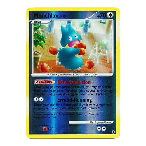 Munchlax 70/111 Platinum Rising Rivals Reverse Holo Common Pokemon Card NEAR MINT TCG