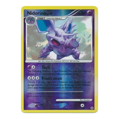 Nidorino 74/111 Platinum Rising Rivals Reverse Holo Common Pokemon Card NEAR MINT TCG