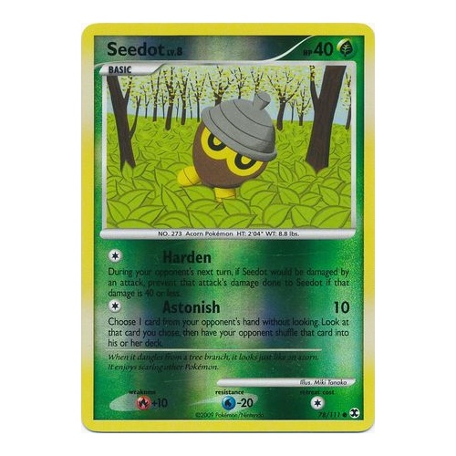 Seedot 78/111 Platinum Rising Rivals Reverse Holo Common Pokemon Card NEAR MINT TCG