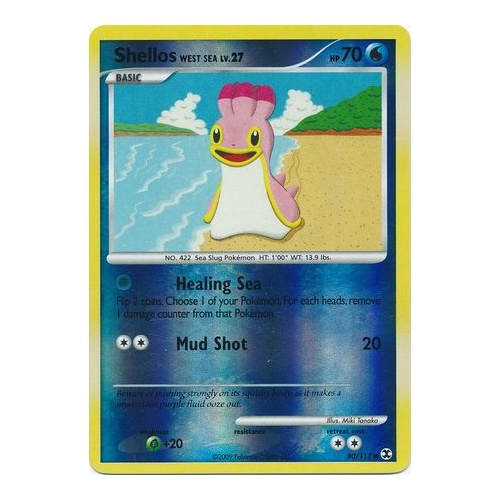 Shellos West Sea 80/111 Platinum Rising Rivals Reverse Holo Common Pokemon Card NEAR MINT TCG