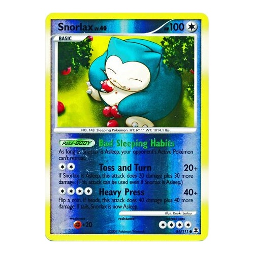 Snorlax 81/111 Platinum Rising Rivals Reverse Holo Common Pokemon Card NEAR MINT TCG