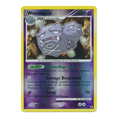 Weezing 87/111 Platinum Rising Rivals Reverse Holo Common Pokemon Card NEAR MINT TCG