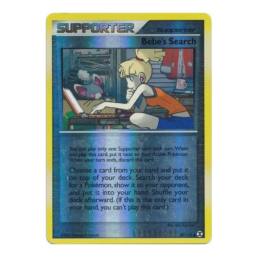 Bebe's Search 89/111 Platinum Rising Rivals Reverse Holo Uncommon Trainer Pokemon Card NEAR MINT TCG
