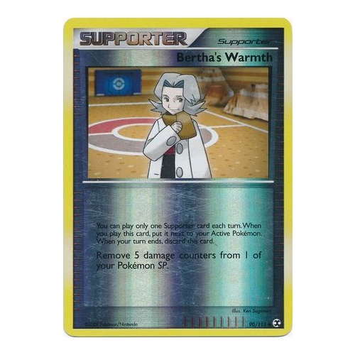 Bertha's Warmth 90/111 Platinum Rising Rivals Reverse Holo Uncommon Trainer Pokemon Card NEAR MINT TCG