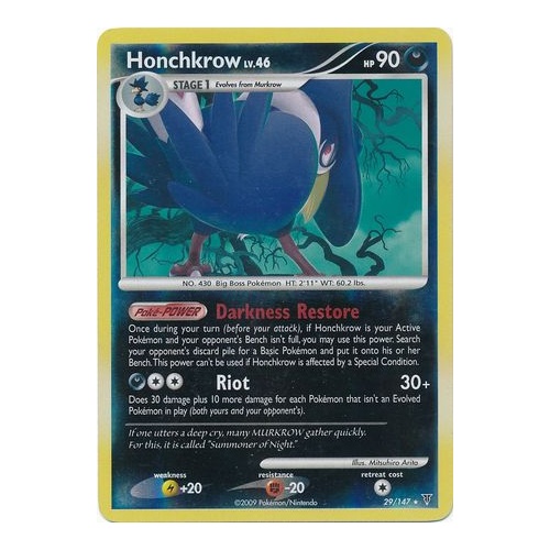 Honchkrow 29/147 Platinum Supreme Victors Reverse Holo Rare Pokemon Card NEAR MINT TCG