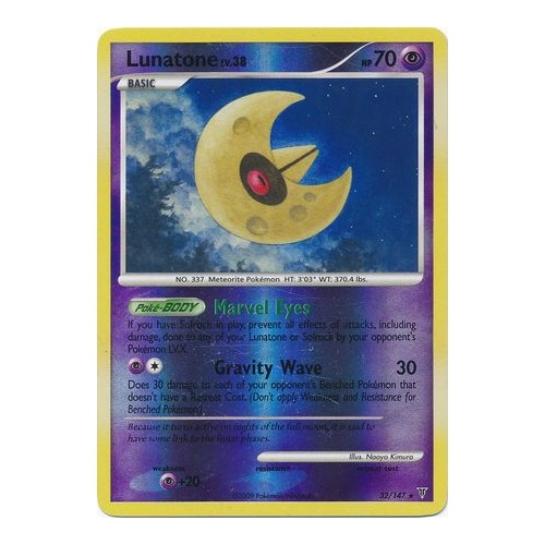 Lunatone 32/147 Platinum Supreme Victors Reverse Holo Rare Pokemon Card NEAR MINT TCG