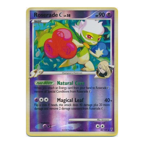 Roserade C 40/147 Platinum Supreme Victors Reverse Holo Rare Pokemon Card NEAR MINT TCG