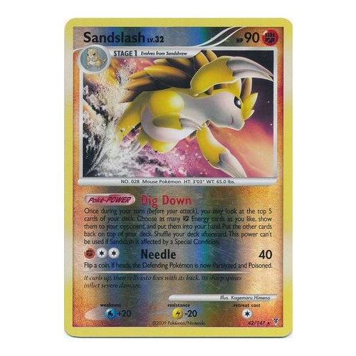 Sandslash 42/147 Platinum Supreme Victors Reverse Holo Rare Pokemon Card NEAR MINT TCG