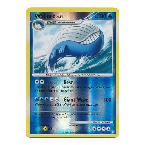 Wailord 47/147 Platinum Supreme Victors Reverse Holo Rare Pokemon Card NEAR MINT TCG