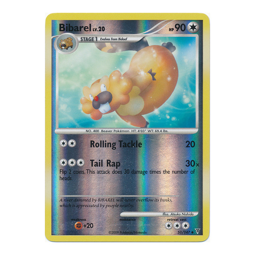 Bibarel 51/147 Platinum Supreme Victors Reverse Holo Uncommon Pokemon Card NEAR MINT TCG