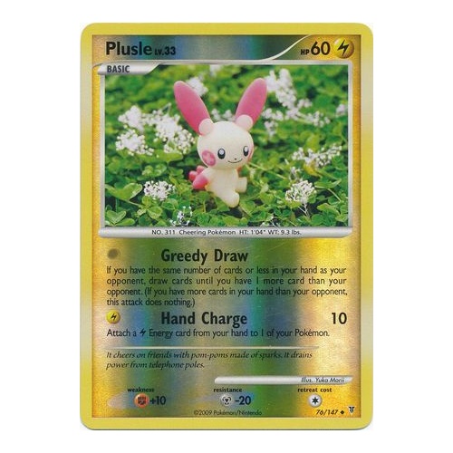 Plusle 76/147 Platinum Supreme Victors Reverse Holo Uncommon Pokemon Card NEAR MINT TCG