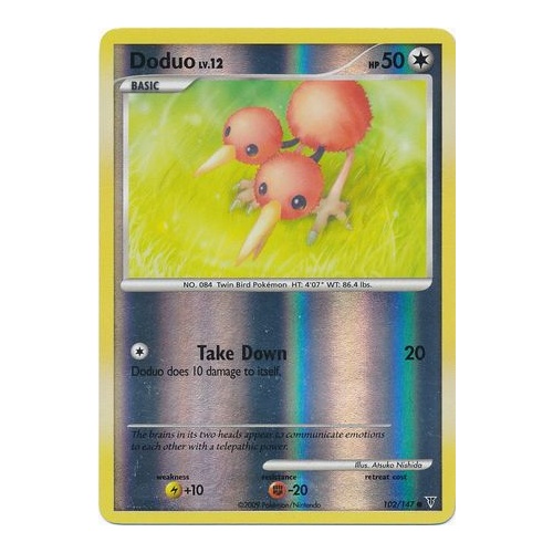 Doduo 102/147 Platinum Supreme Victors Reverse Holo Common Pokemon Card NEAR MINT TCG