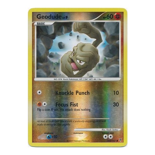 Geodude 105/147 Platinum Supreme Victors Reverse Holo Common Pokemon Card NEAR MINT TCG