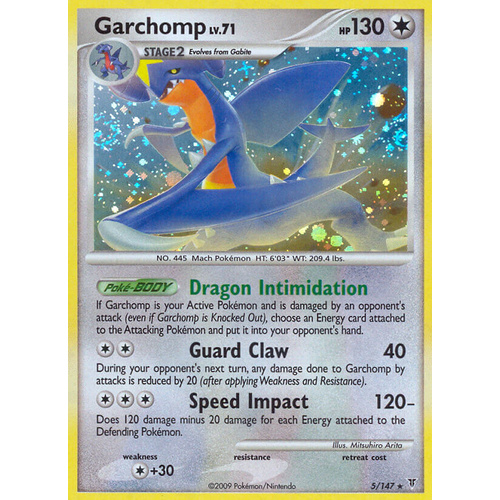 Garchomp 5/147 Platinum Supreme Victors Holo Rare Pokemon Card NEAR MINT TCG