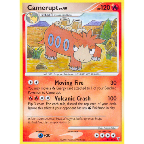 Camerupt 18/147 Platinum Supreme Victors Rare Pokemon Card NEAR MINT TCG