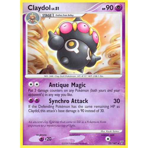 Claydol 22/147 Platinum Supreme Victors Rare Pokemon Card NEAR MINT TCG