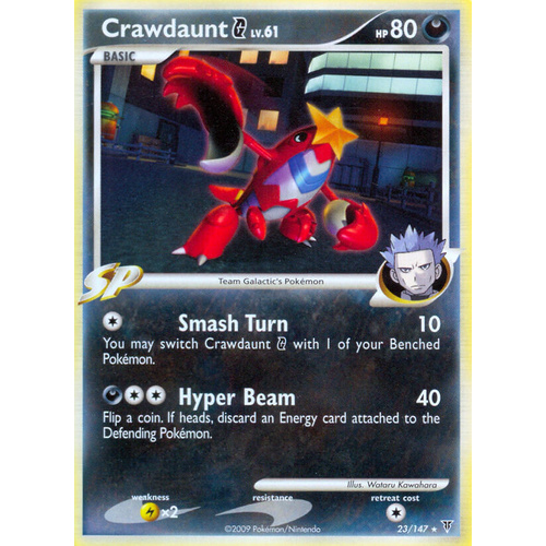 Crawdaunt G 23/147 Platinum Supreme Victors Rare Pokemon Card NEAR MINT TCG