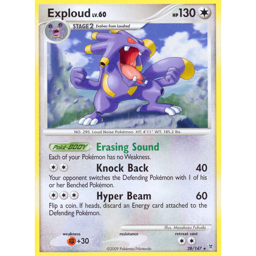 Exploud 28/147 Platinum Supreme Victors Rare Pokemon Card NEAR MINT TCG