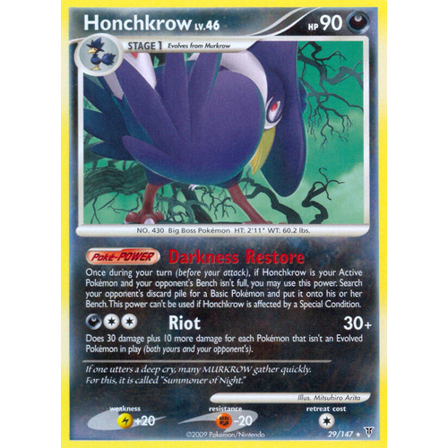 Honchkrow 29/147 Platinum Supreme Victors Rare Pokemon Card NEAR MINT TCG