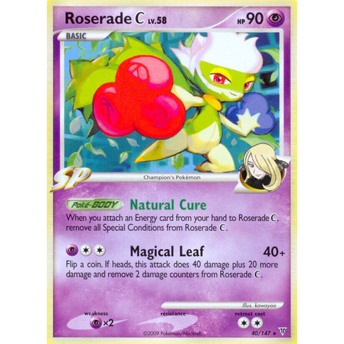 Roserade C 40/147 Platinum Supreme Victors Rare Pokemon Card NEAR MINT TCG