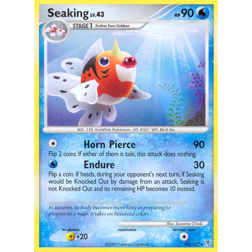 Seaking 43/147 Platinum Supreme Victors Rare Pokemon Card NEAR MINT TCG