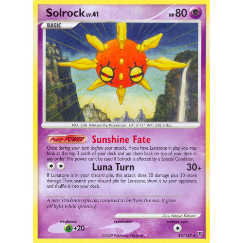 Solrock 45/147 Platinum Supreme Victors Rare Pokemon Card NEAR MINT TCG
