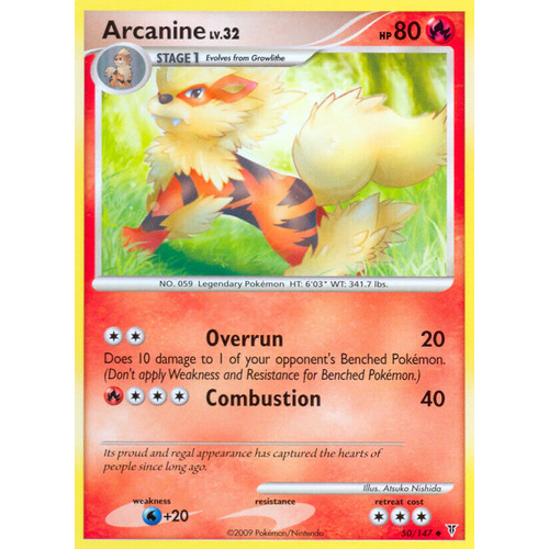 Arcanine 50/147 Platinum Supreme Victors Uncommon Pokemon Card NEAR MINT TCG
