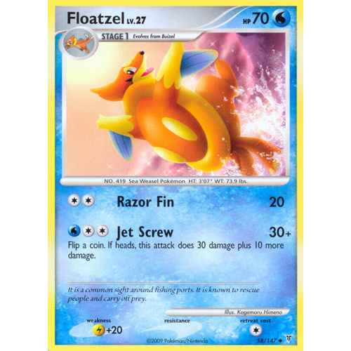 Floatzel 58/147 Platinum Supreme Victors Uncommon Pokemon Card NEAR MINT TCG