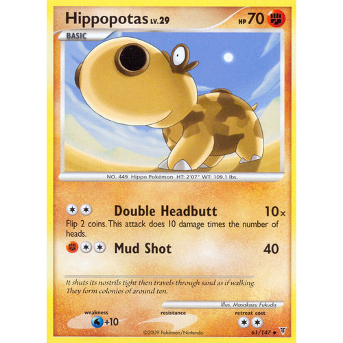 Hippopotas 61/147 Platinum Supreme Victors Uncommon Pokemon Card NEAR MINT TCG