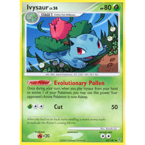 Ivysaur 62/147 Platinum Supreme Victors Uncommon Pokemon Card NEAR MINT TCG
