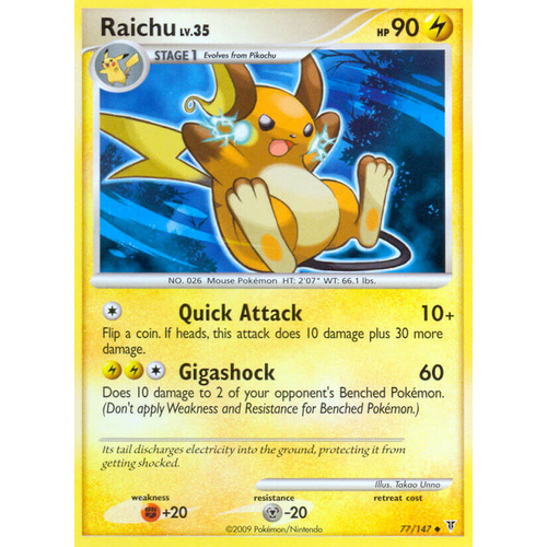 Raichu 77/147 Platinum Supreme Victors Uncommon Pokemon Card NEAR MINT TCG