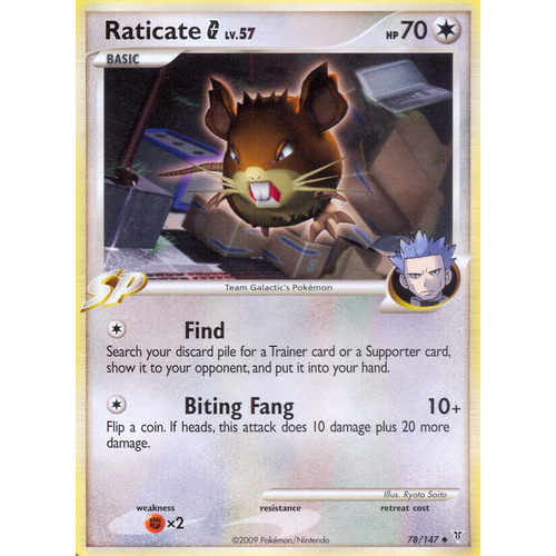Raticate G 78/147 Platinum Supreme Victors Uncommon Pokemon Card NEAR MINT TCG