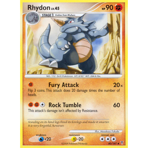 Rhydon 80/147 Platinum Supreme Victors Uncommon Pokemon Card NEAR MINT TCG