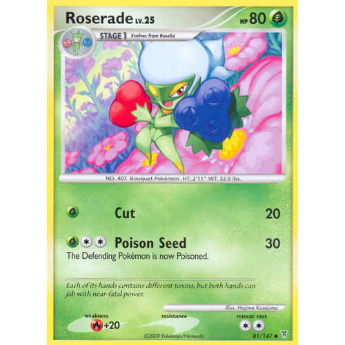 Roserade 81/147 Platinum Supreme Victors Uncommon Pokemon Card NEAR MINT TCG