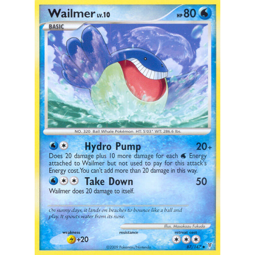 Wailmer 87/147 Platinum Supreme Victors Uncommon Pokemon Card NEAR MINT TCG