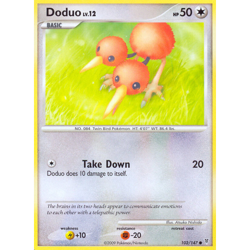 Doduo 102/147 Platinum Supreme Victors Common Pokemon Card NEAR MINT TCG
