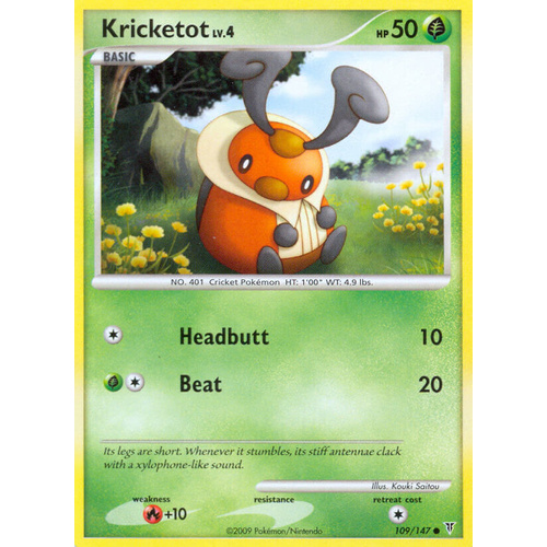 Kricketot 109/147 Platinum Supreme Victors Common Pokemon Card NEAR MINT TCG