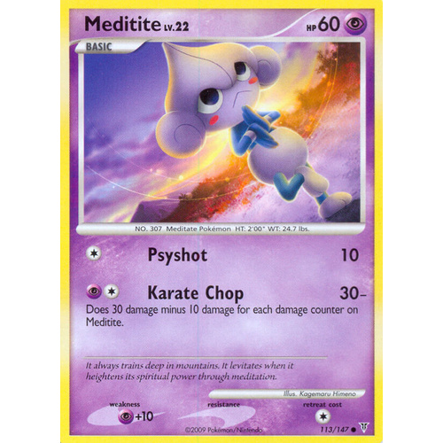 Meditite 113/147 Platinum Supreme Victors Common Pokemon Card NEAR MINT TCG