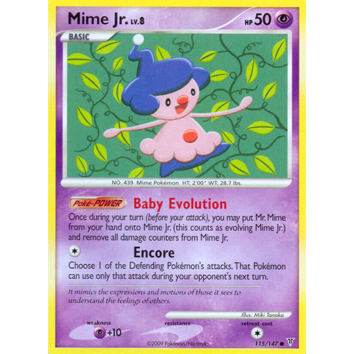 Mime Jr. 115/147 Platinum Supreme Victors Common Pokemon Card NEAR MINT TCG