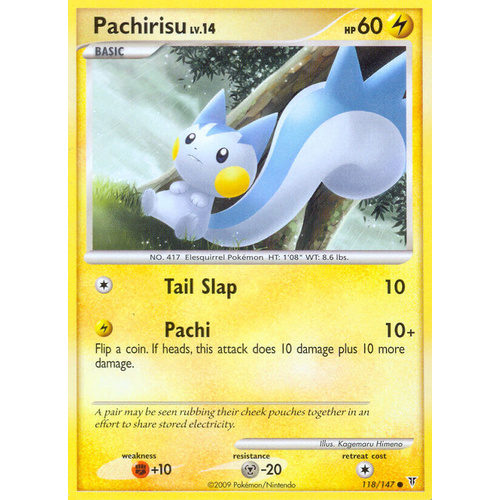 Pachirisu 118/147 Platinum Supreme Victors Common Pokemon Card NEAR MINT TCG