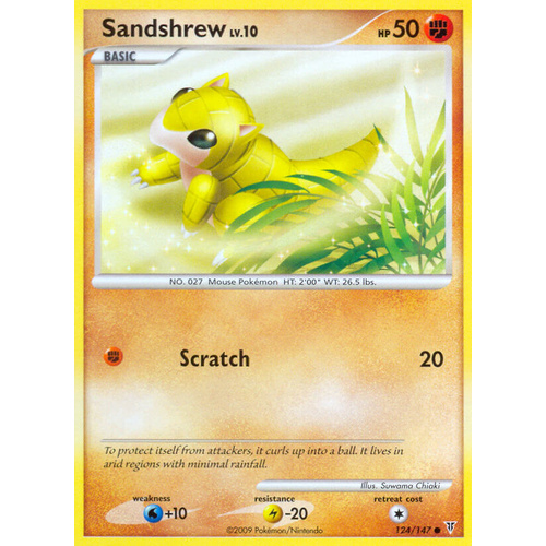 Sandshrew 124/147 Platinum Supreme Victors Common Pokemon Card NEAR MINT TCG