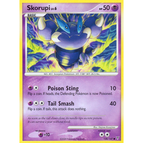 Skorupi 128/147 Platinum Supreme Victors Common Pokemon Card NEAR MINT TCG