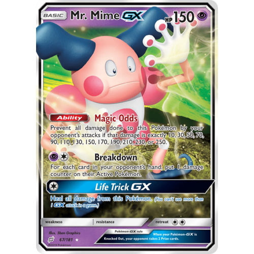 Mr. Mime GX 67/181 SM Team Up Holo Ultra Rare Pokemon Card NEAR MINT TCG