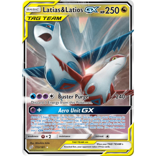 Latias & Latios-GX 113/181 SM Team Up Holo Ultra Rare Pokemon Card NEAR MINT TCG