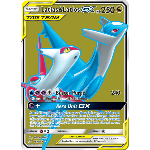 Latias & Latios GX 169/181 SM Team Up Holo Ultra Rare Full Art Pokemon Card NEAR MINT TCG